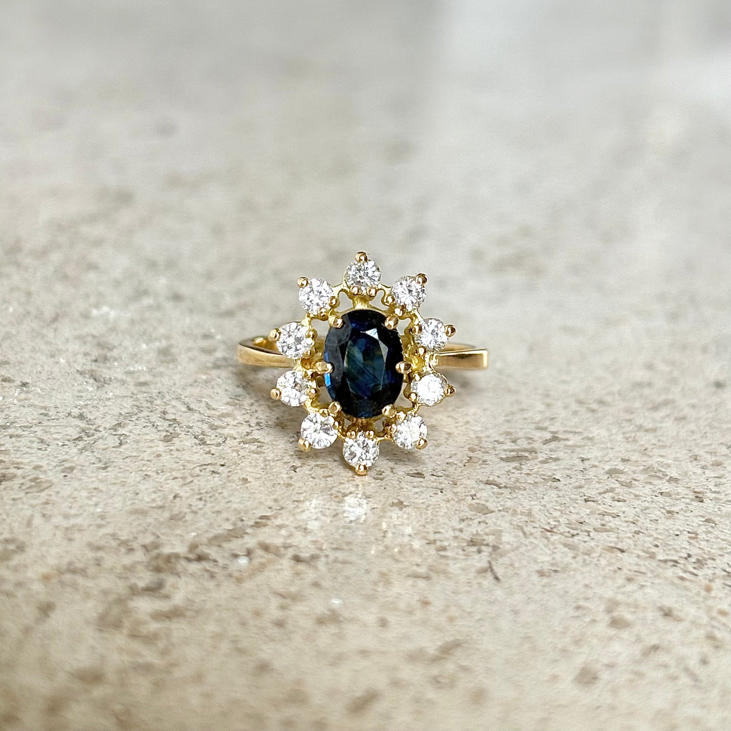 Bague Marguerite - Or Jaune 750 Saphir & Diamants