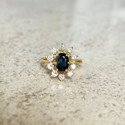 Bague Marguerite - Or Jaune 750 Saphir & Diamants