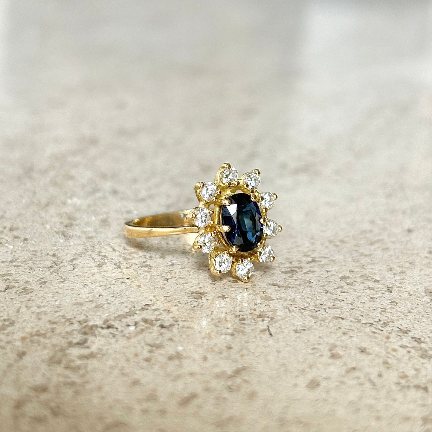 Bague Marguerite - Or Jaune 750 Saphir & Diamants