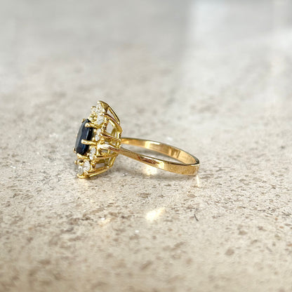 Bague Marguerite - Or Jaune 750 Saphir & Diamants