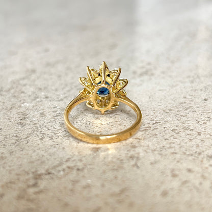 Bague Marguerite - Or Jaune 750 Saphir & Diamants