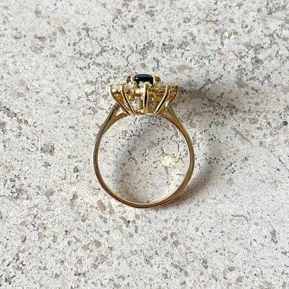Bague Marguerite - Or Jaune 750 Saphir & Diamants