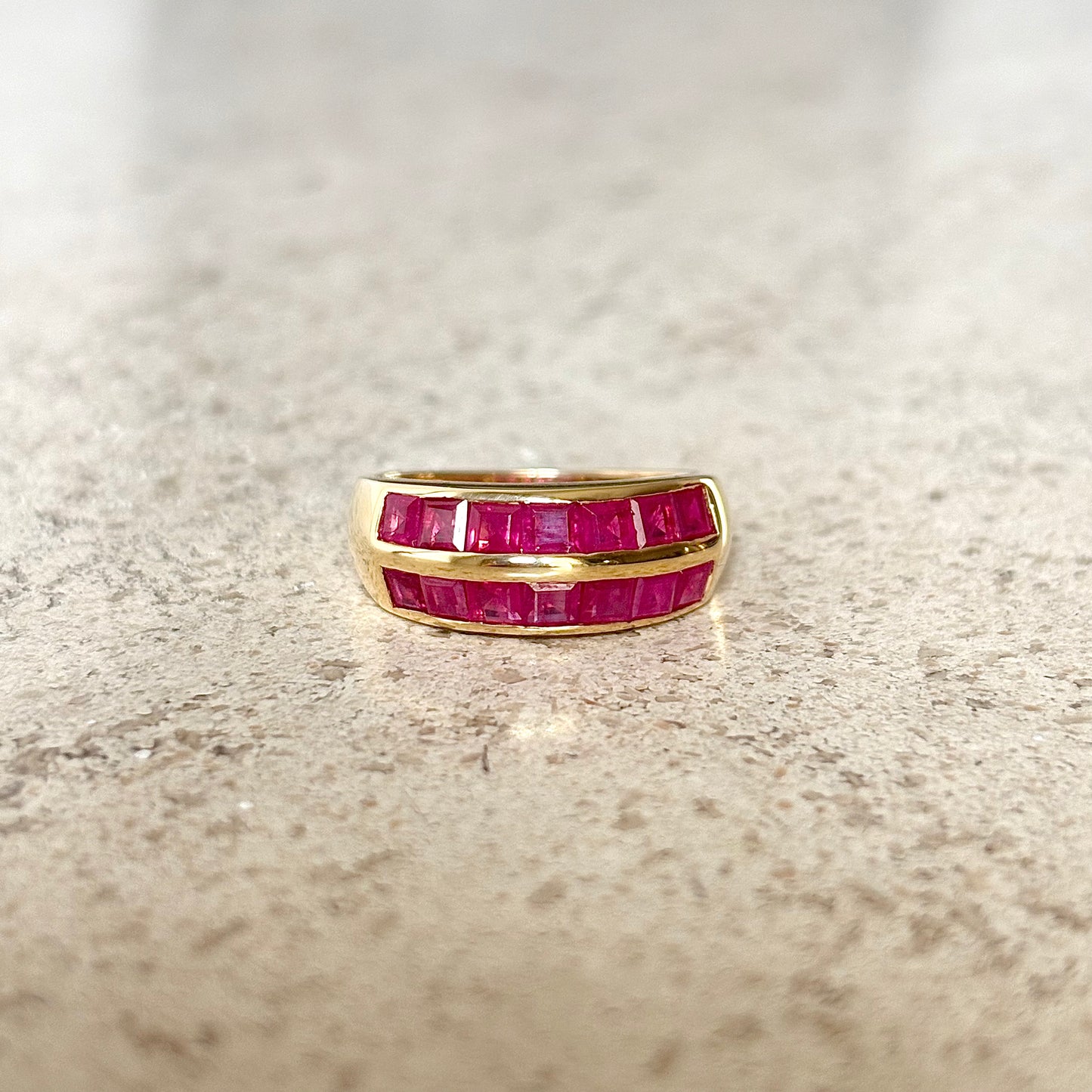 Bague Jonc - Or Jaune 750 & Rubis