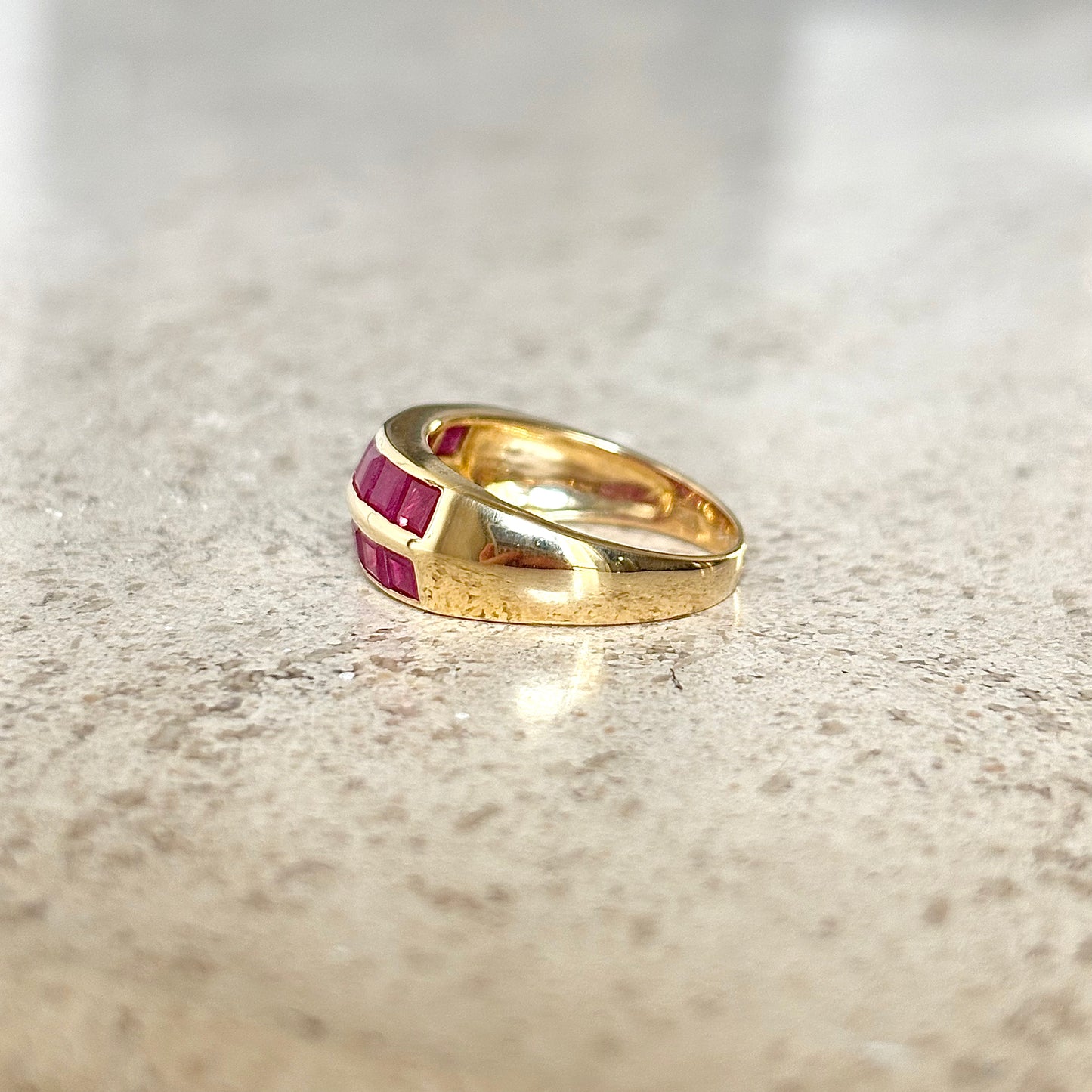 Bague Jonc - Or Jaune 750 & Rubis
