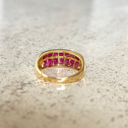 Bague Jonc - Or Jaune 750 & Rubis