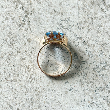 Bague Vintage Cocktail - Or Jaune 750 & Topaze