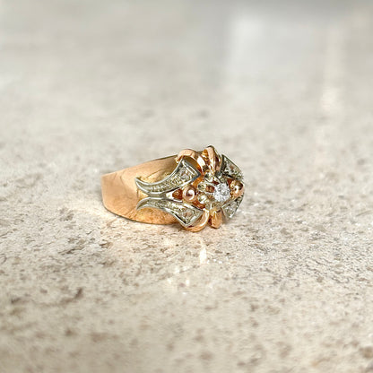 Bague Vintage Art Déco - Or Rose 750 & Diamants