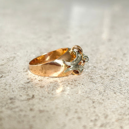 Bague Vintage Art Déco - Or Rose 750 & Diamants