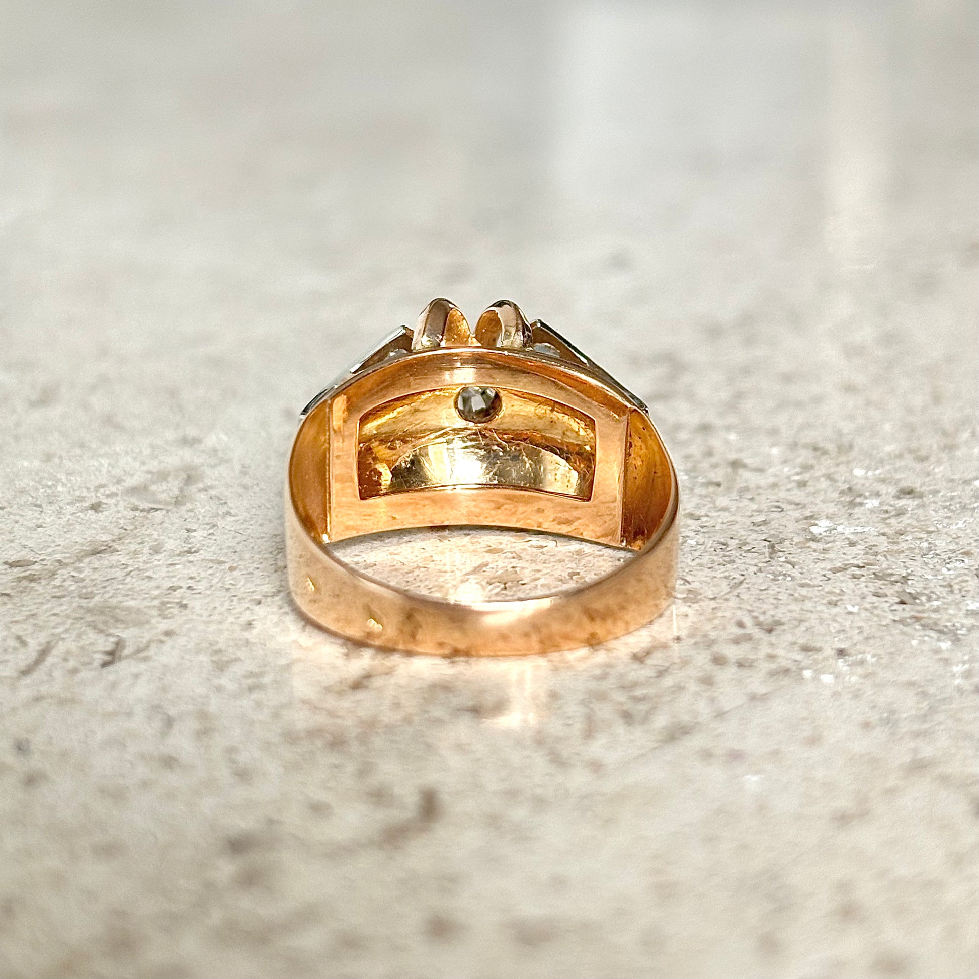 Bague Vintage Art Déco - Or Rose 750 & Diamants