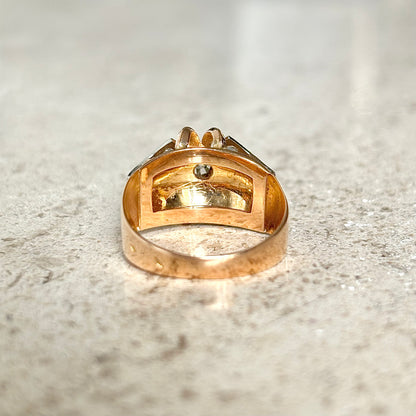 Bague Vintage Art Déco - Or Rose 750 & Diamants