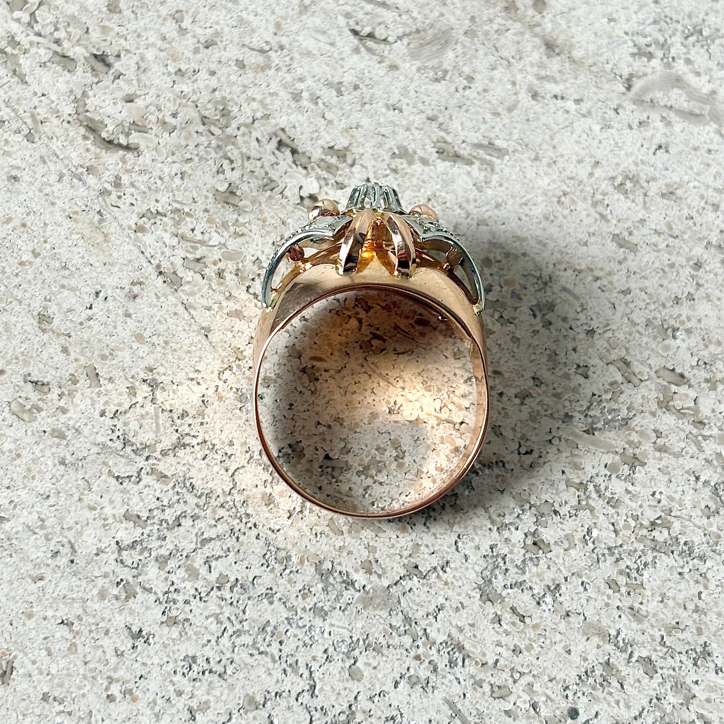 Bague Vintage Art Déco - Or Rose 750 & Diamants