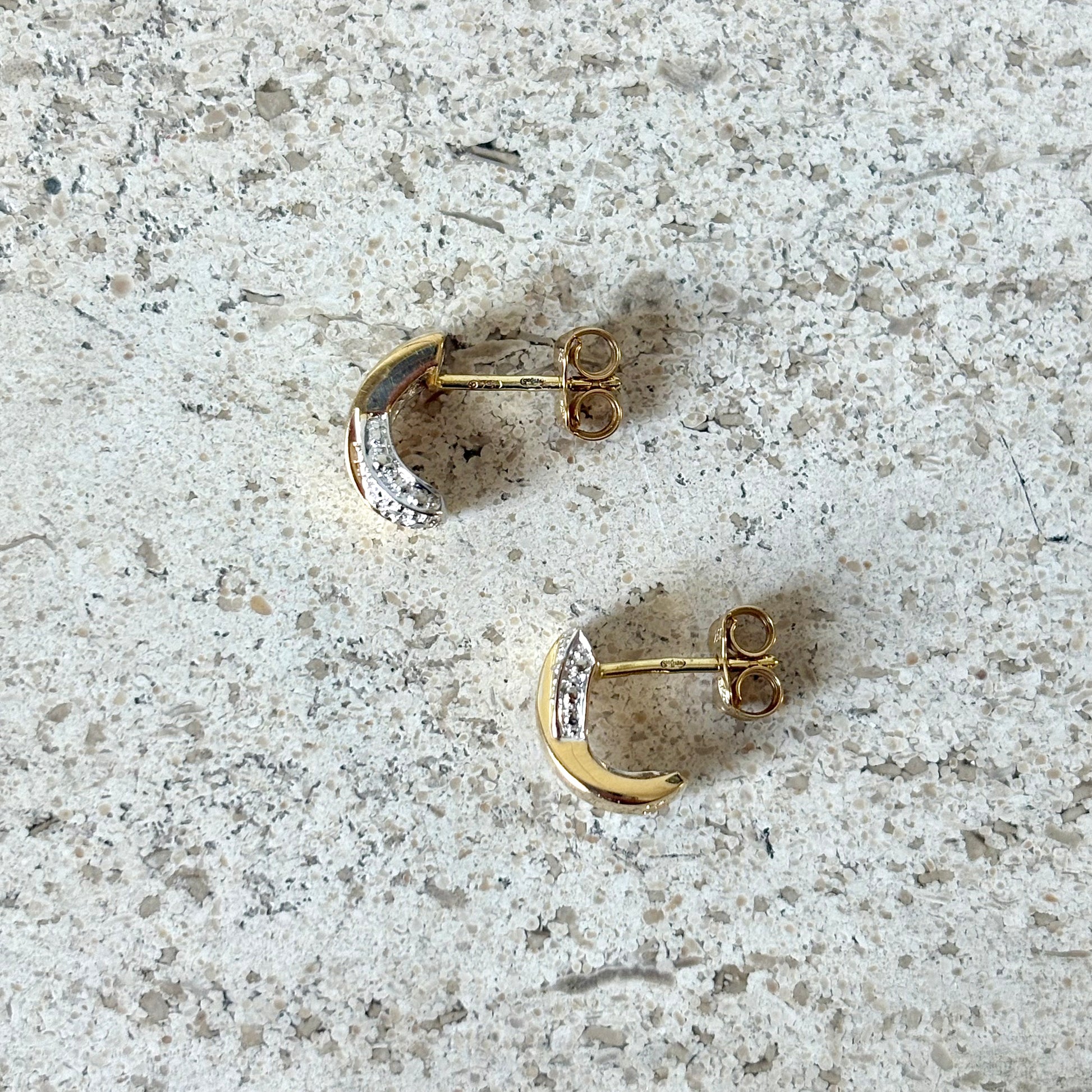 Boucles D'oreilles Croix - Or Jaune 750