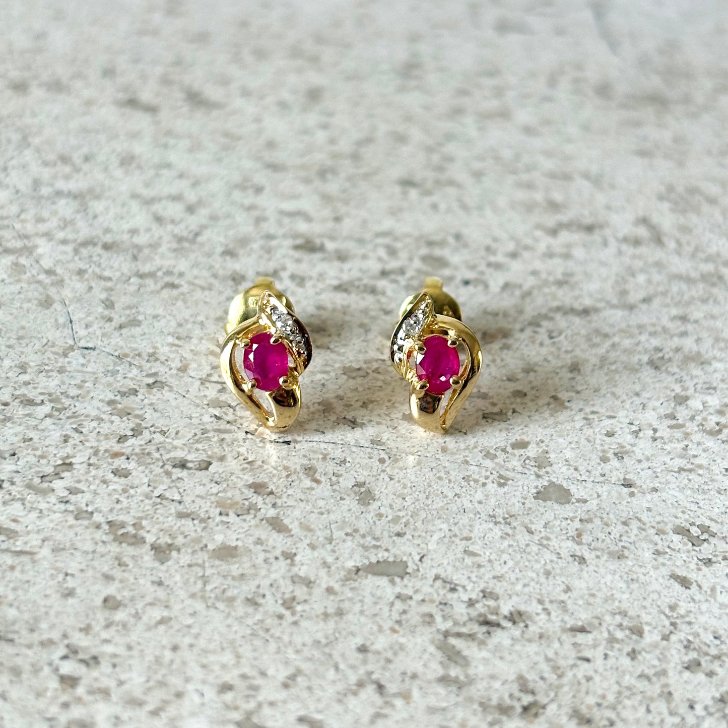 Boucles D'oreilles Rubis - Or Jaune 750