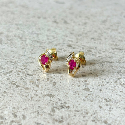 Boucles D'oreilles Rubis - Or Jaune 750