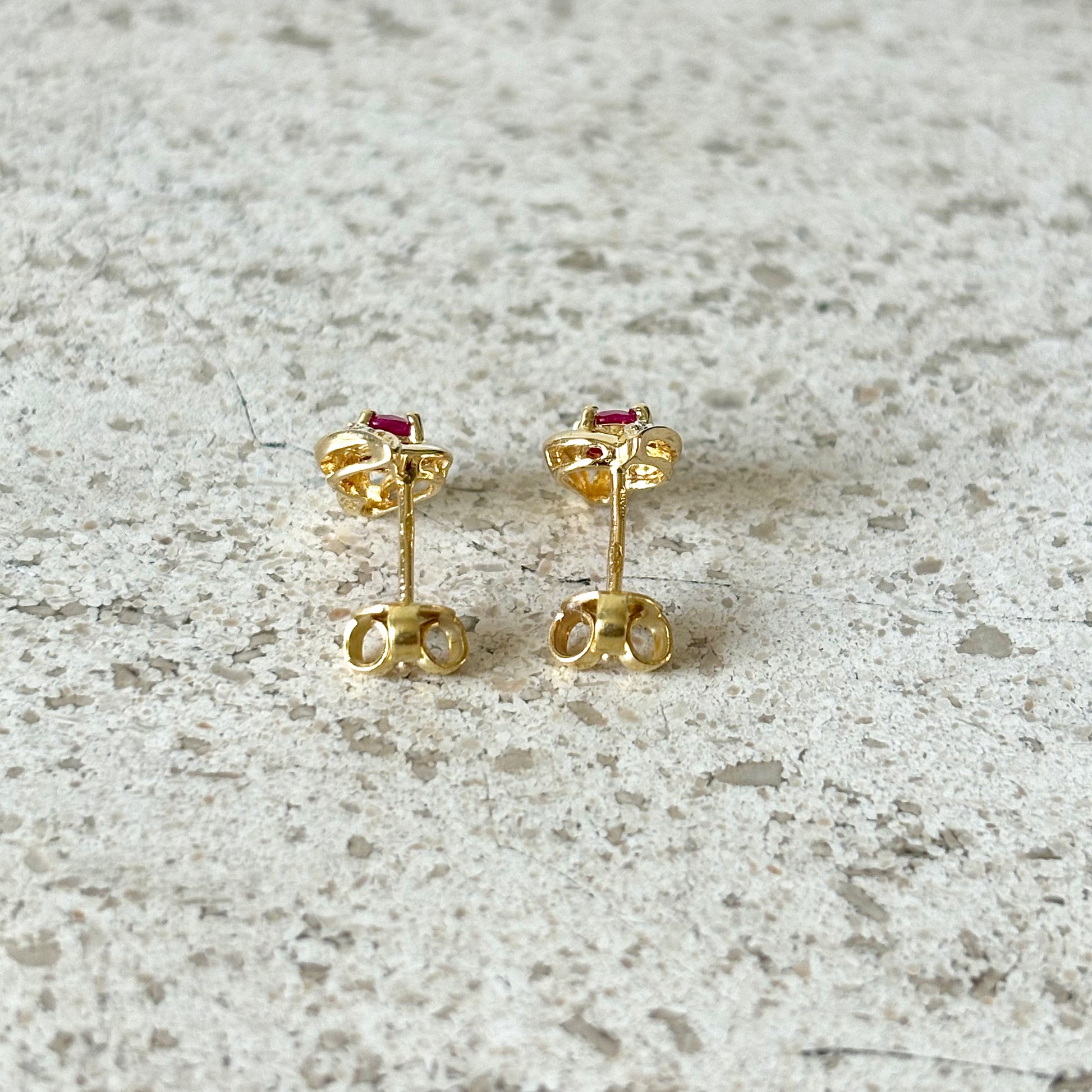 Boucles D'oreilles Rubis - Or Jaune 750
