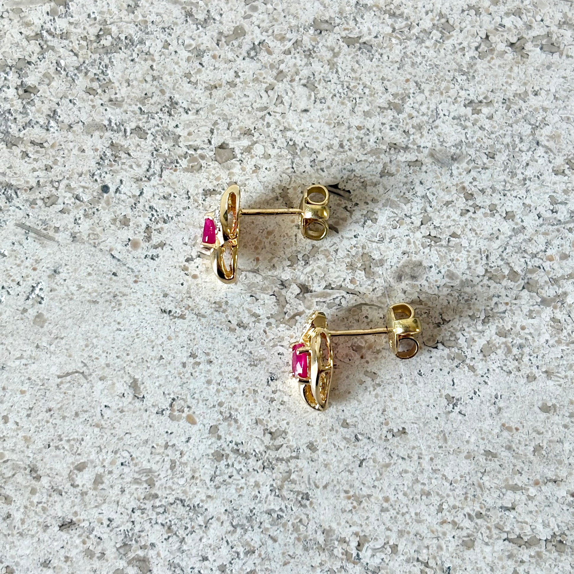 Boucles D'oreilles Rubis - Or Jaune 750