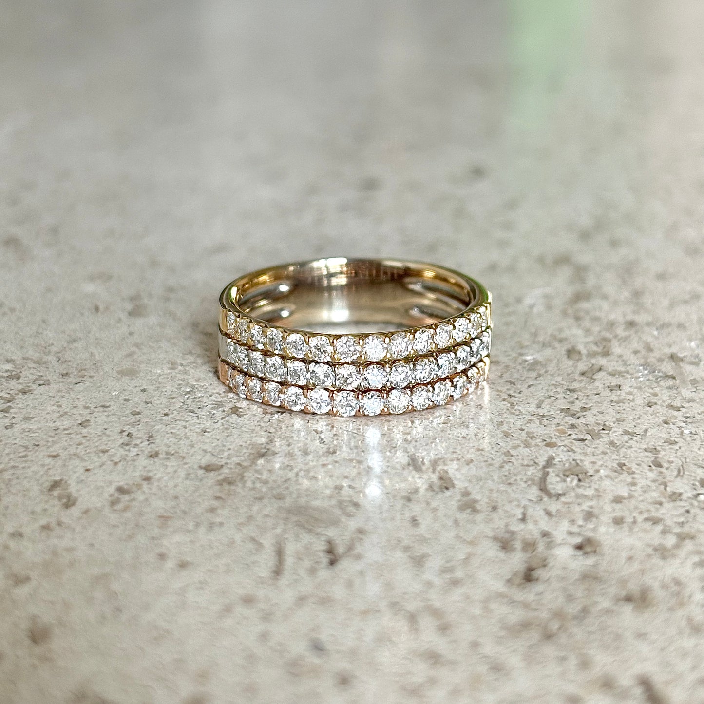 Bague Alliance - 3 Ors & Diamants