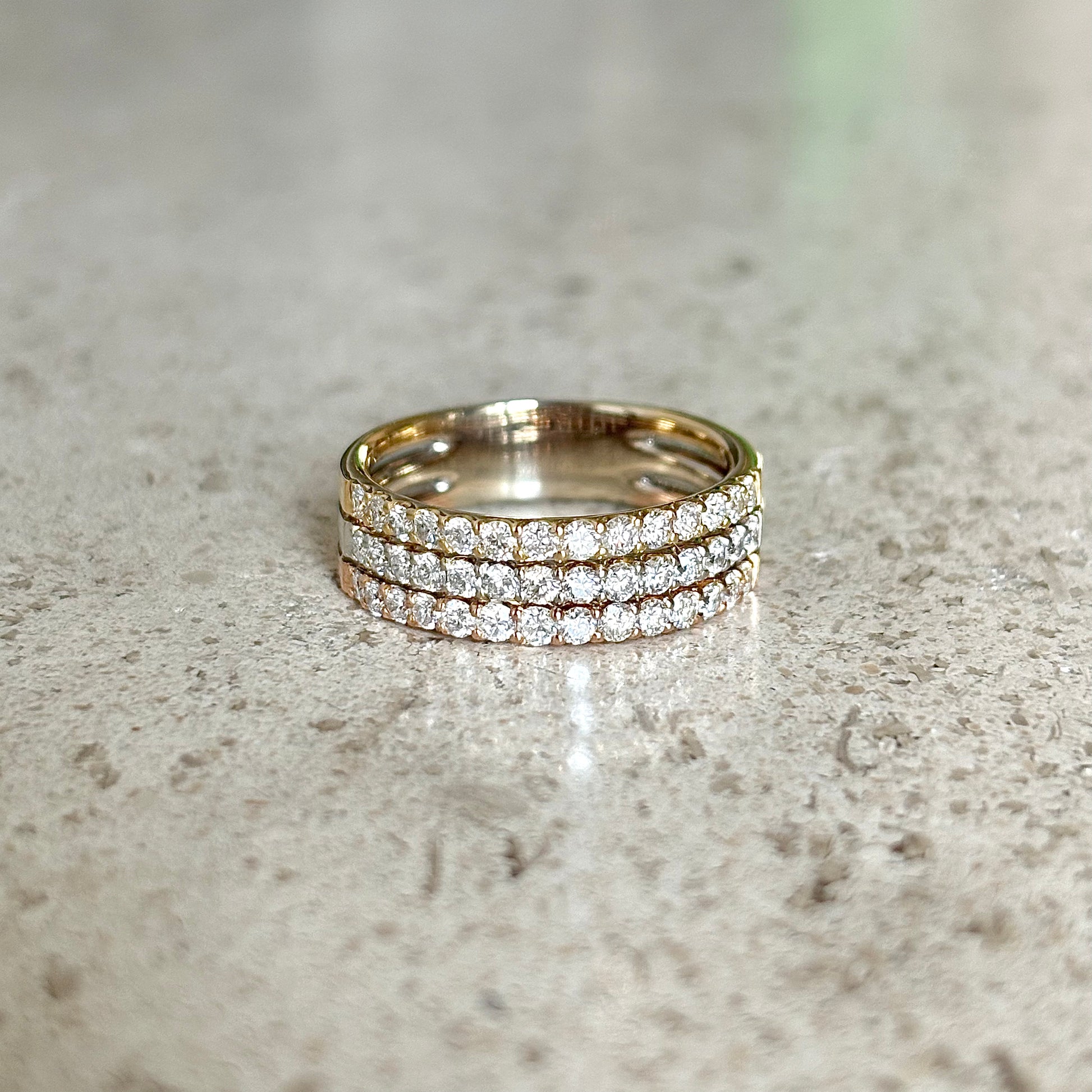 Bague Alliance - 3 Ors & Diamants