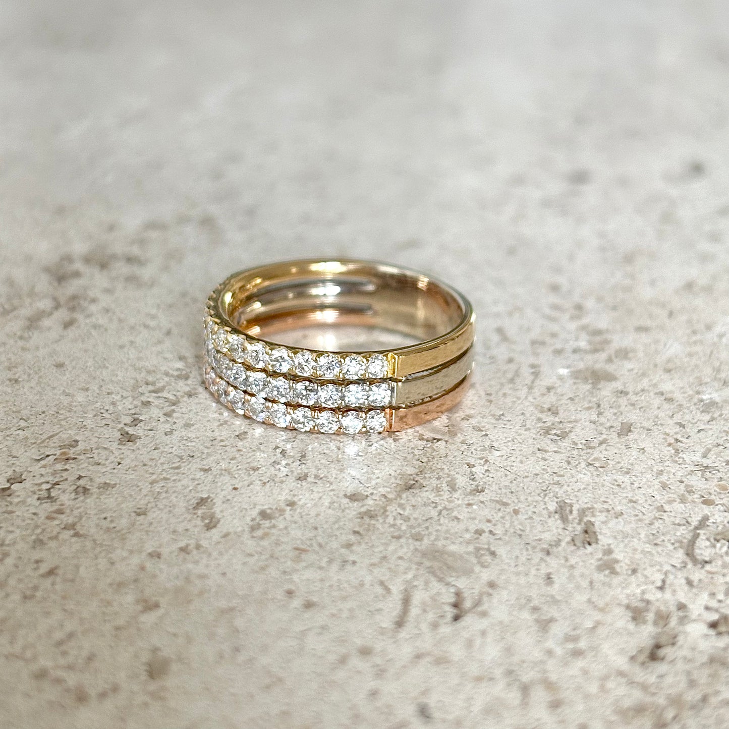 Bague Alliance - 3 Ors & Diamants
