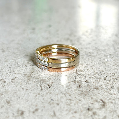 Bague Alliance - 3 Ors & Diamants