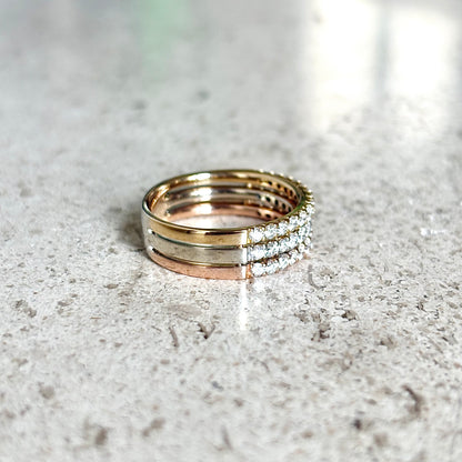Bague Alliance - 3 Ors & Diamants
