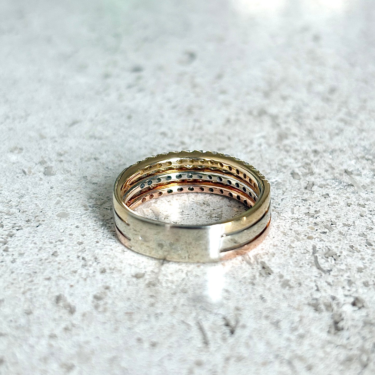 Bague Alliance - 3 Ors & Diamants