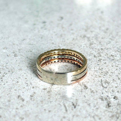 Bague Alliance - 3 Ors & Diamants