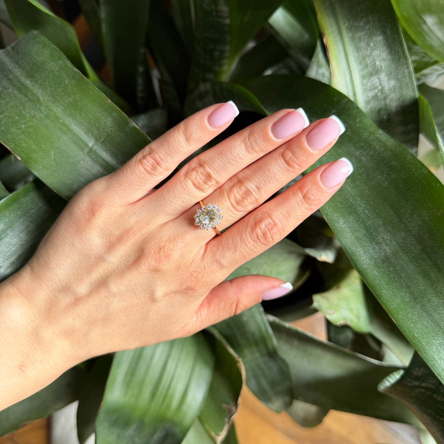 Bague Marguerite - Or Jaune 750 Aigue-Marine & Diamants