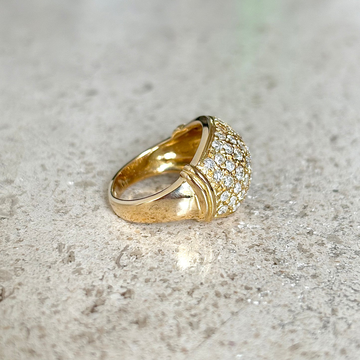 Bague Boule - Or Jaune 750 & Diamants