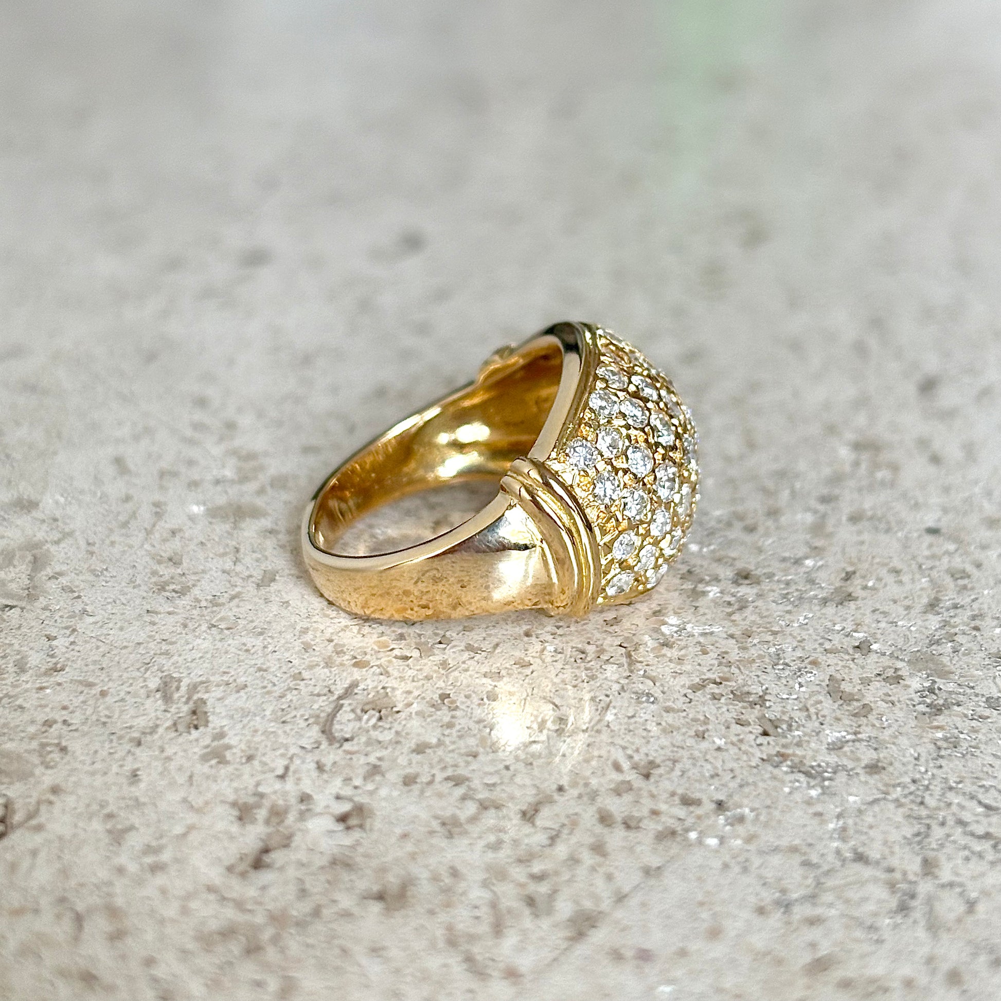 Bague Boule - Or Jaune 750 & Diamants