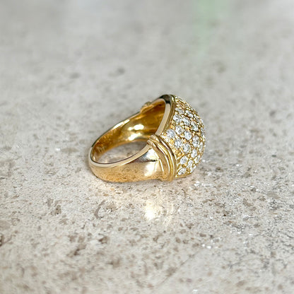 Bague Boule - Or Jaune 750 & Diamants