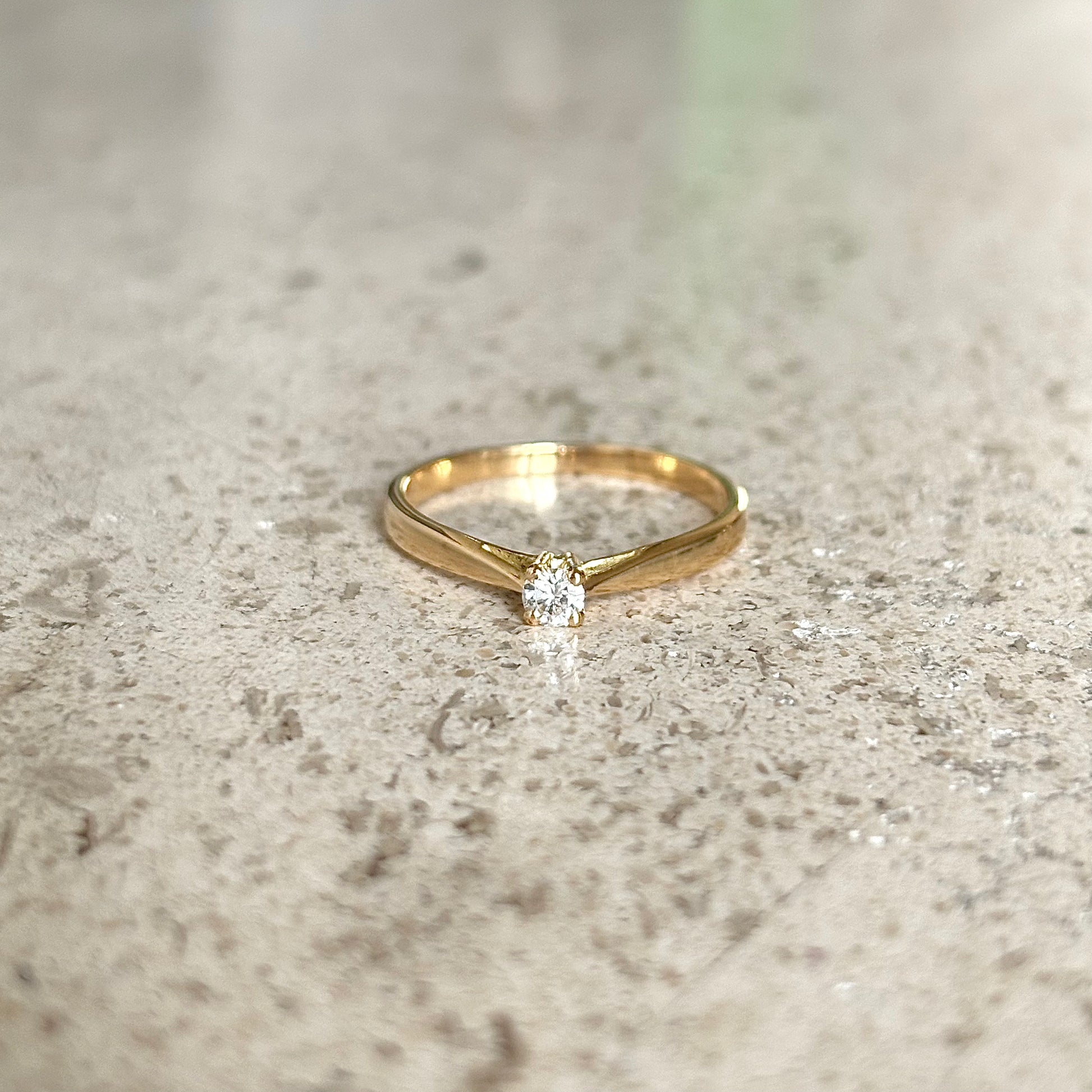 Bague Solitaire - Or Jaune 750 & Diamant