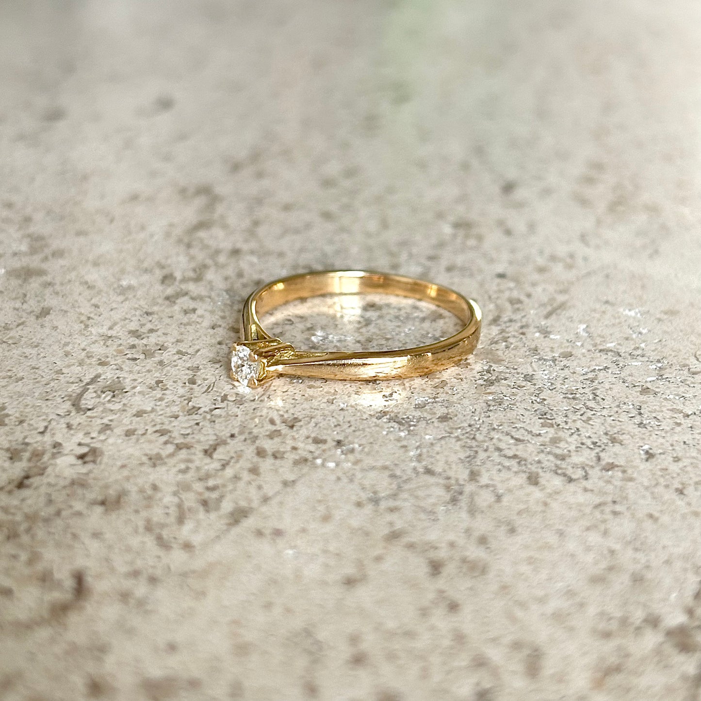 Bague Solitaire - Or Jaune 750 & Diamant