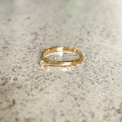 Bague Solitaire - Or Jaune 750 & Diamant