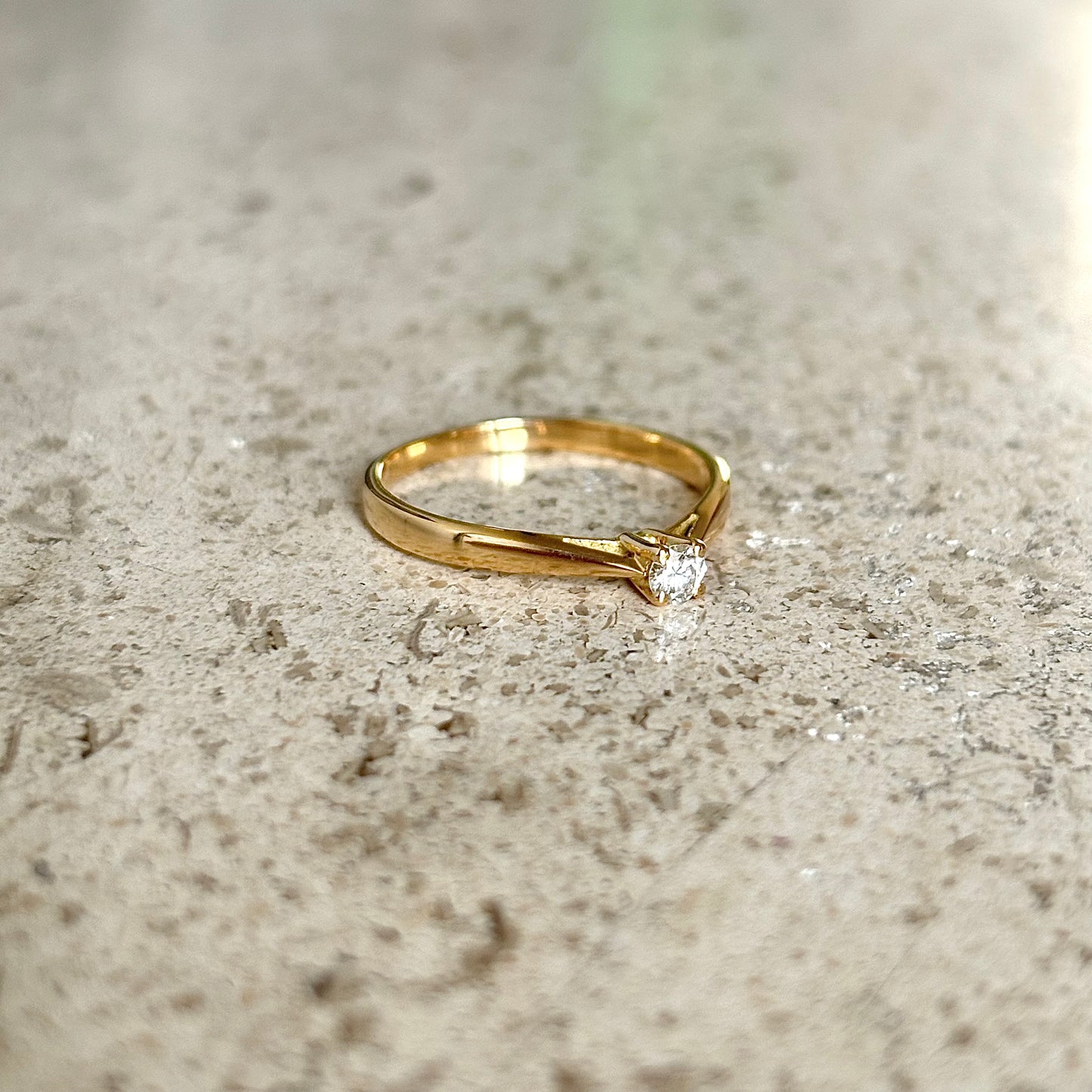 Bague Solitaire - Or Jaune 750 & Diamant