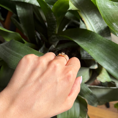 Bague Marguerite - Or Jaune 750 & Grenats