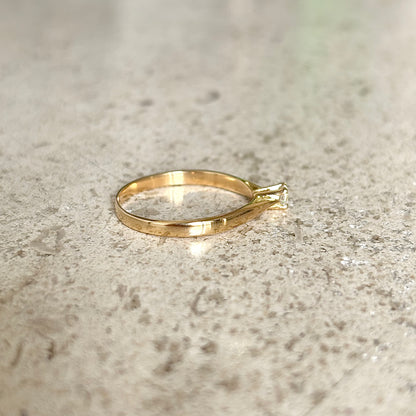 Bague Solitaire - Or Jaune 750 & Diamant