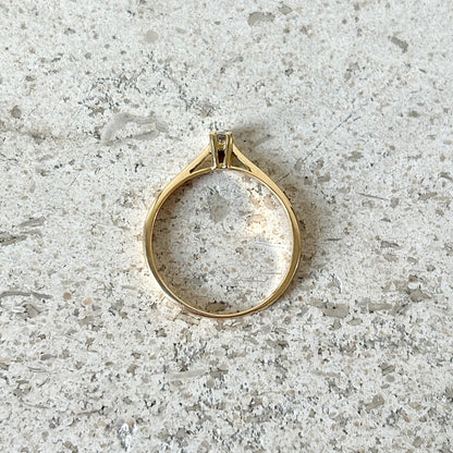 Bague Solitaire - Or Jaune 750 & Diamant