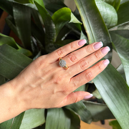 Bague Dôme Pavée - Or Jaune 750 & Diamants
