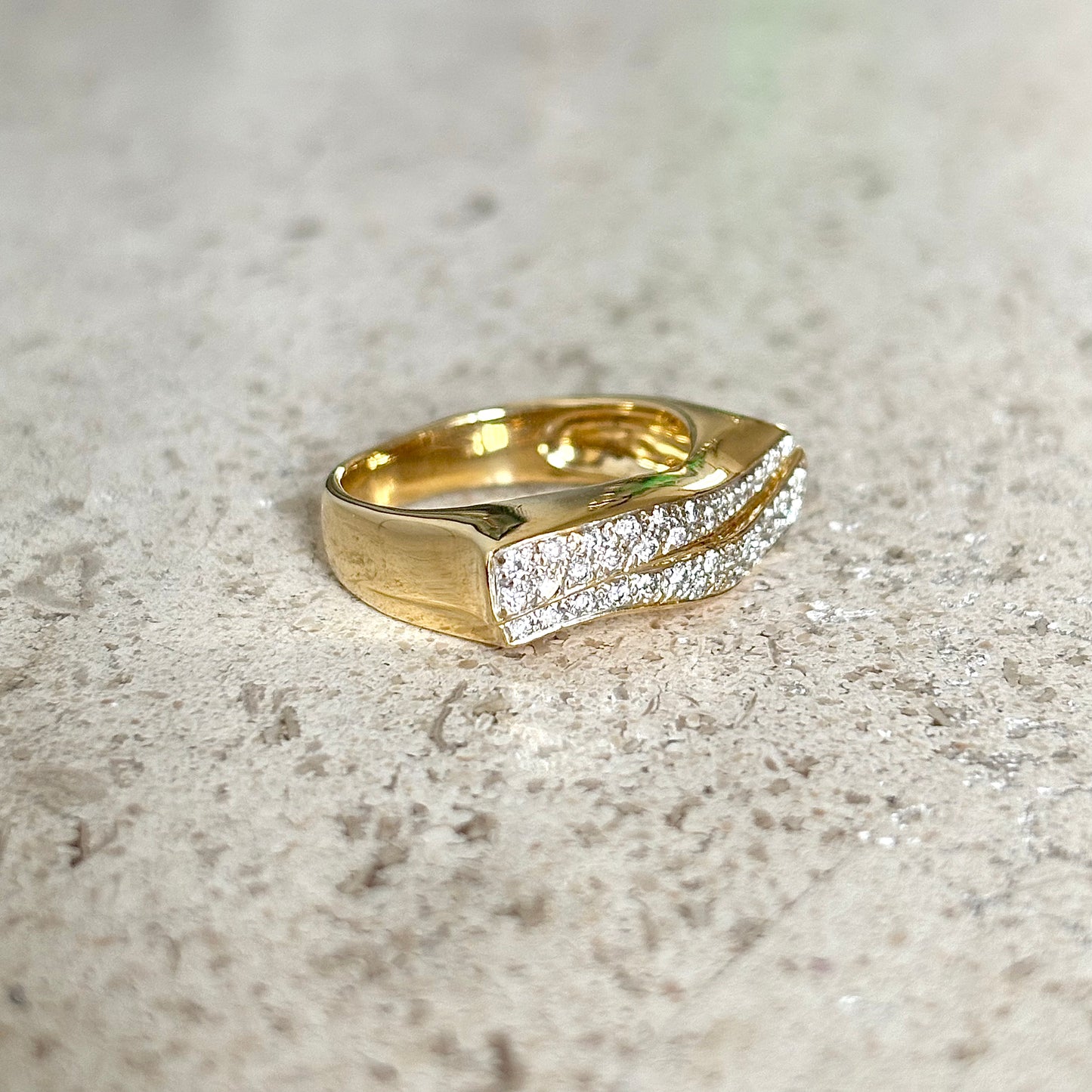 Bague Jonc - Or Jaune 750 & Diamants