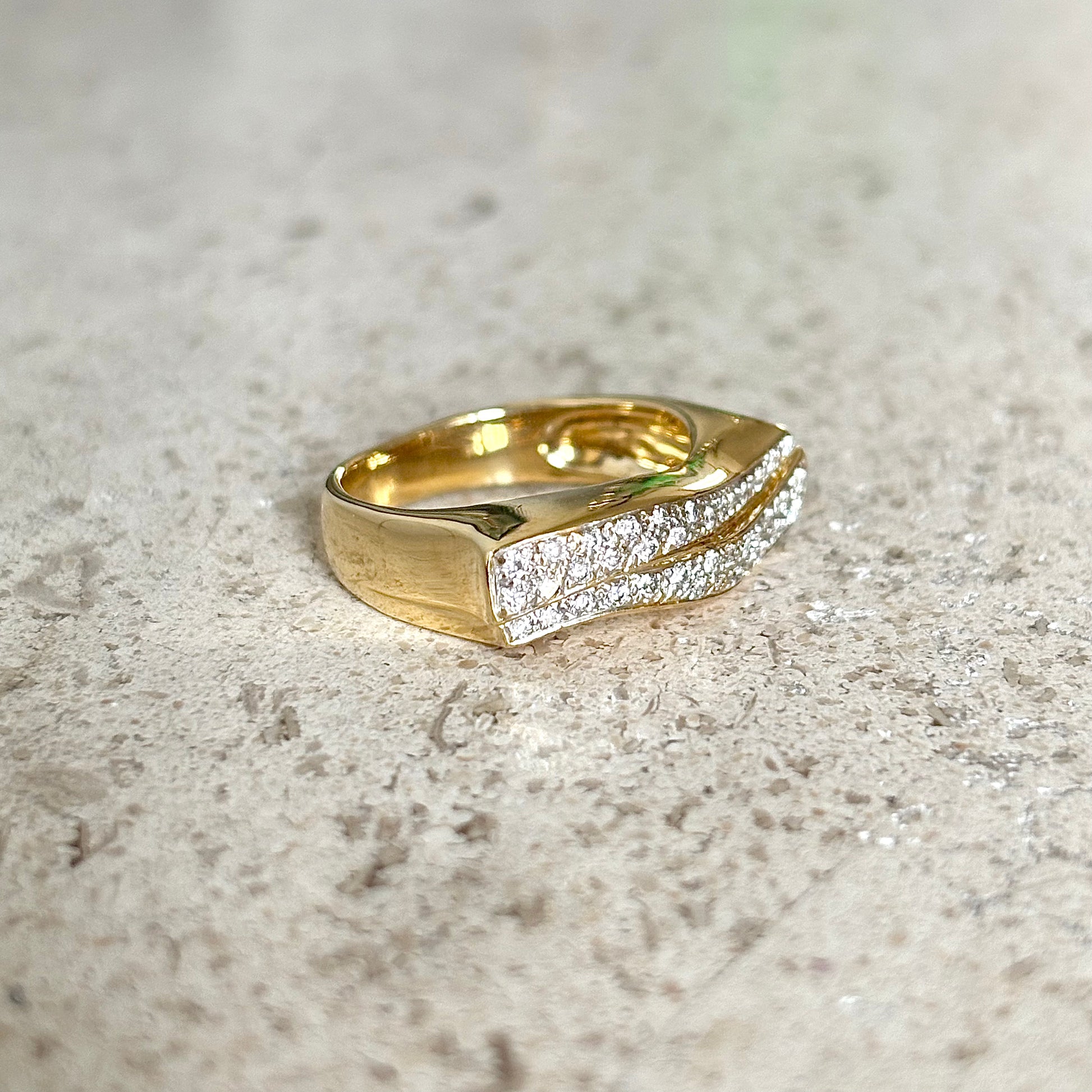 Bague Jonc - Or Jaune 750 & Diamants
