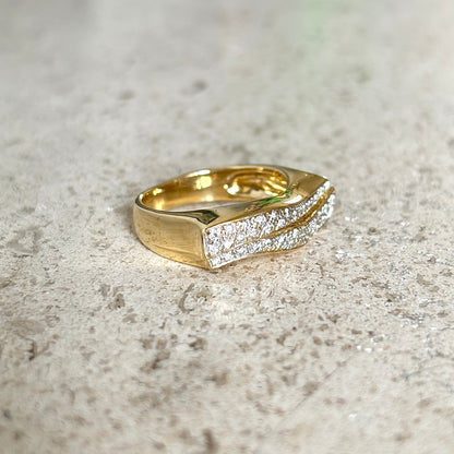 Bague Jonc - Or Jaune 750 & Diamants