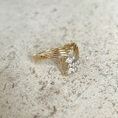 Bague Florale - Or Jaune 585 & Diamants