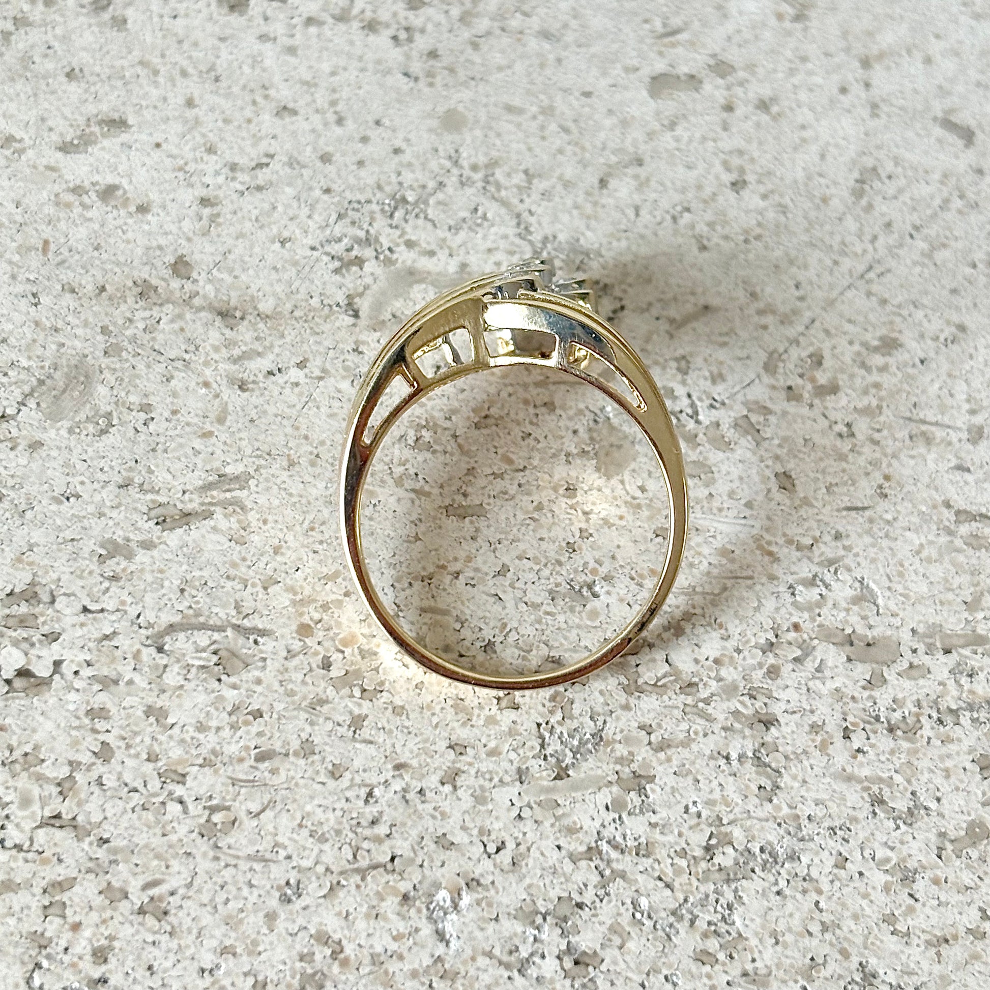 Bague Florale - Or Jaune 585 & Diamants