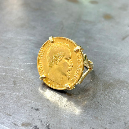 Bague Pièce - Or Jaune 750 & Pièce 20 Francs Napoléon
