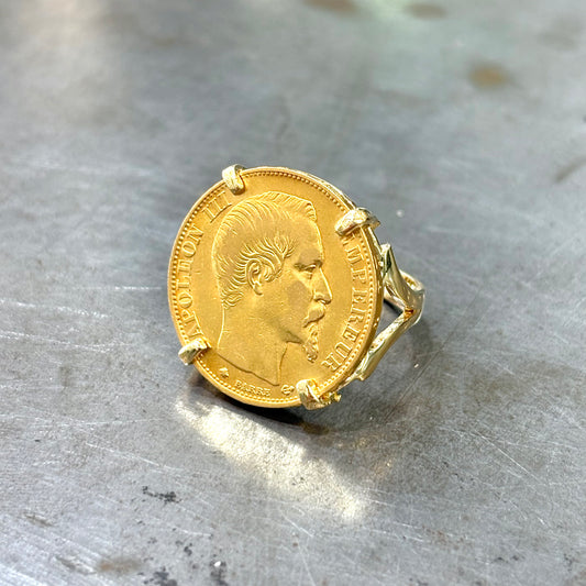 Bague Pièce - Or Jaune 750 & Pièce 20 Francs Napoléon