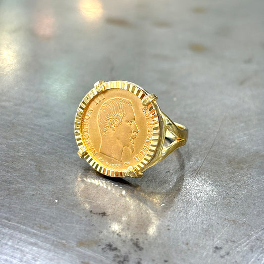 Bague Pièce - Or Jaune 750 & Pièce 5 Francs Napoléon