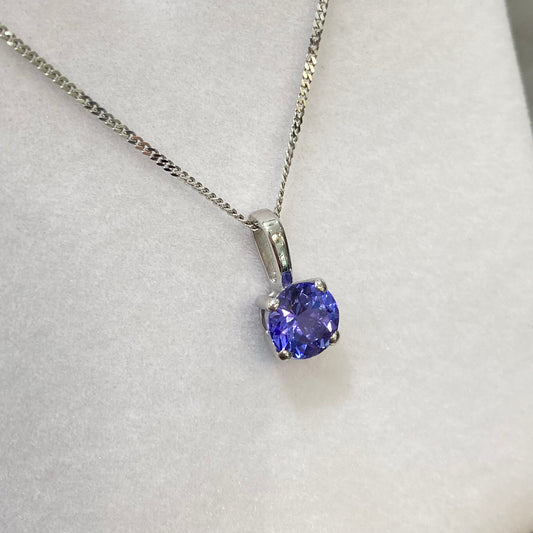 Collier Natori - Or Blanc 750 & Tanzanite Création Fremont