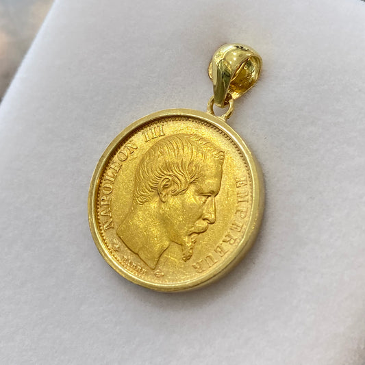 Pendentif Pièce - Or Jaune 750 & Pièce 20 Francs Napoléon