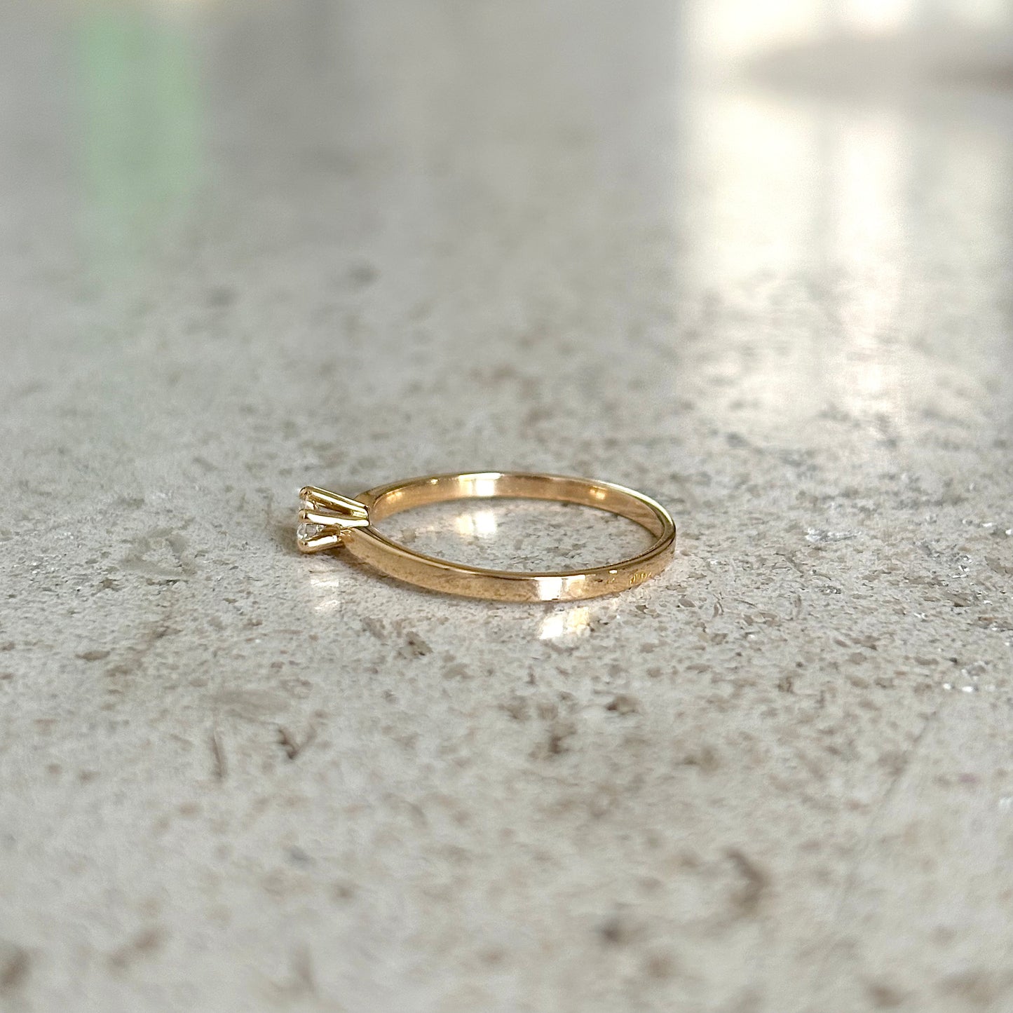 Bague Solitaire - Or Jaune 750 & Diamant